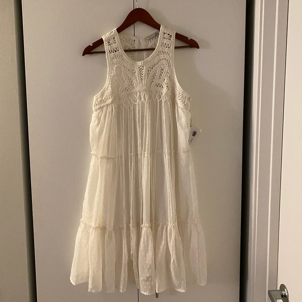 White Embroidered Mini Dress